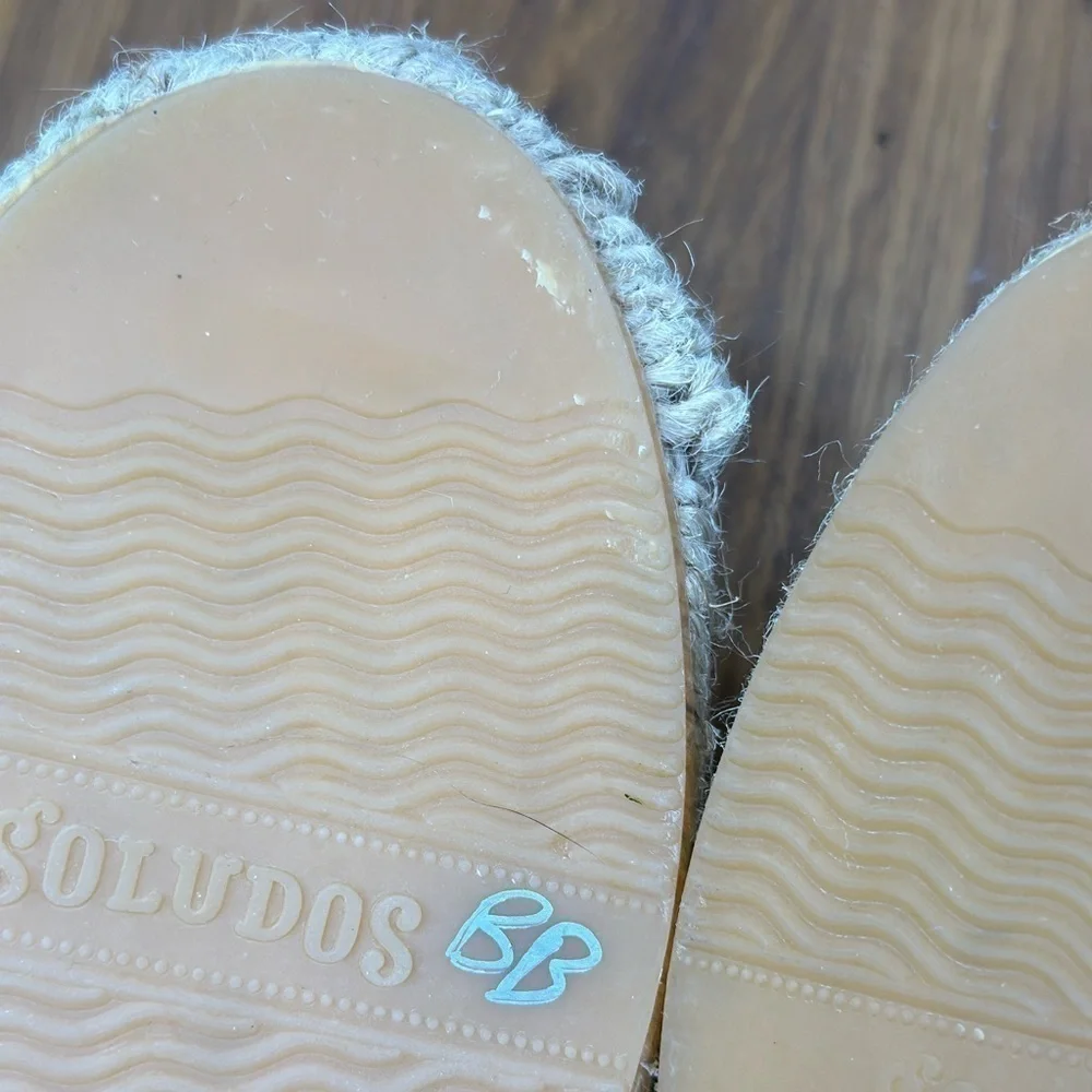 Soludos Eloise Espadrille Sandals Platinum (Gold) 7.5 NWOB